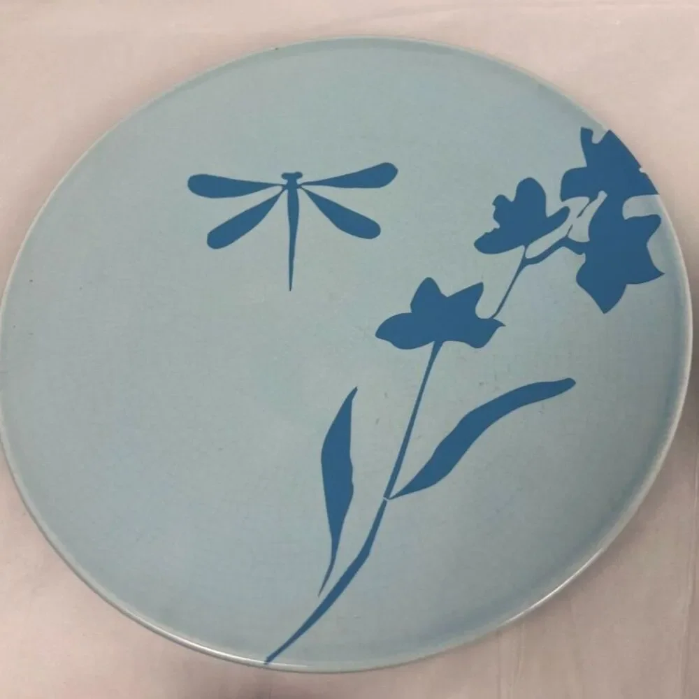 Vintage RedEnvelope Ceramic Snack Plates Set of 4 Pastel Botanical Cottagecore